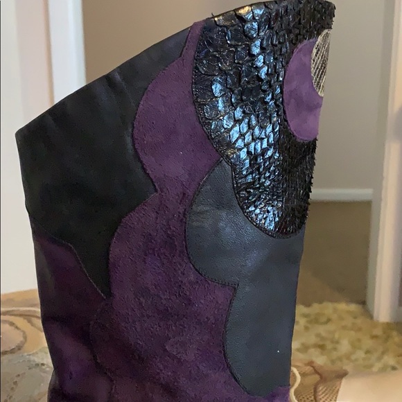 Serena purple leather boots by Vero Cuoio - Picture 8 of 9